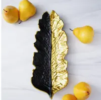 Блюдо для фруктов "Золотой лист" 37х14 см, цвет золото с черным   7314360, , шт в интернет-магазине Патент24.рф